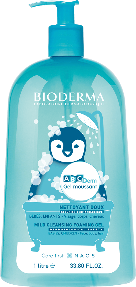 ABCDERM MOUSSANT Gel nettoyant doux bébé Fl pompe de 1l