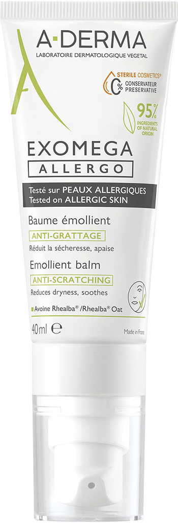 ADERMA EXOMEGA ALLERGO Baume émollient anti-grattage T pompe de 40ml