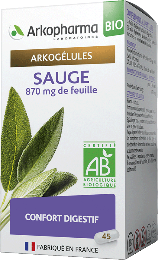 ARKOGELULES Sauge Bio Gélules Flacon de 45