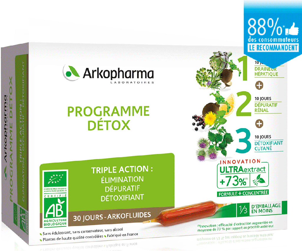 ARKOFLUIDE BIO ULTRAEXTRACT Coffret programme détox 3x10Amp/10ml