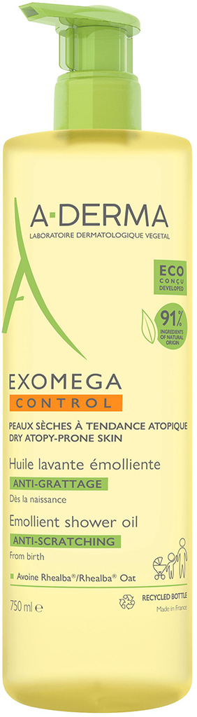 ADERMA EXOMEGA CONTROL Huile lavante émolliente anti-grattage Fl pompe de 750ml