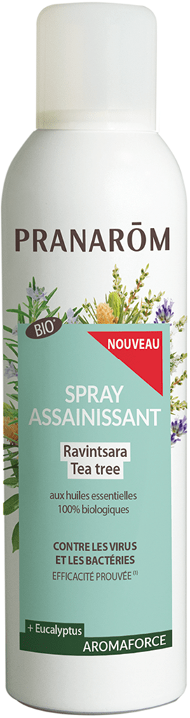 AROMAFORCE Spray assainissant Ravintsara Tea Tree bio Flacon de 150ml