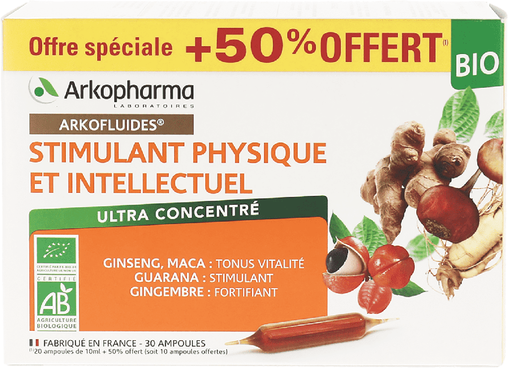 ARKOFLUIDE BIO ULTRAEXTRACT Solution buvable stimulant physique 20Amp/10ml + 10 amp offertes