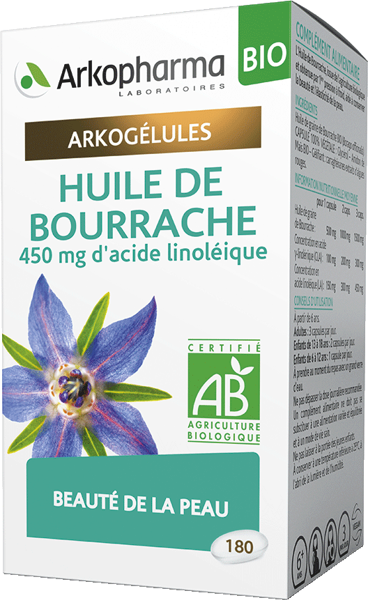 ARKOGELULES Huile de bourrache Bio Caps Flacon de 180