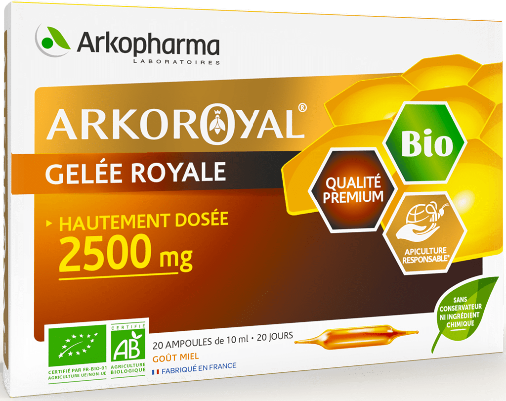ARKOROYAL Gelée royale bio 2500 mg Solution buvable 20Amp/10ml