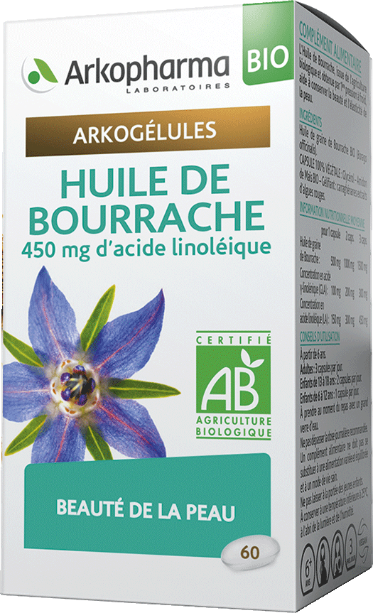 ARKOGELULES Huile de bourrache Bio Caps Flacon de 60