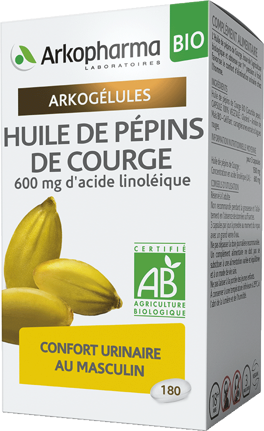 ARKOGELULES Huile de pépins de courge Bio Caps Flacon de 180