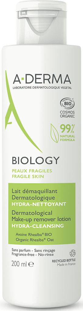 ADERMA BIOLOGY Lait démaquillant dermatologique hydra-nettoyant Flacon de 200ml