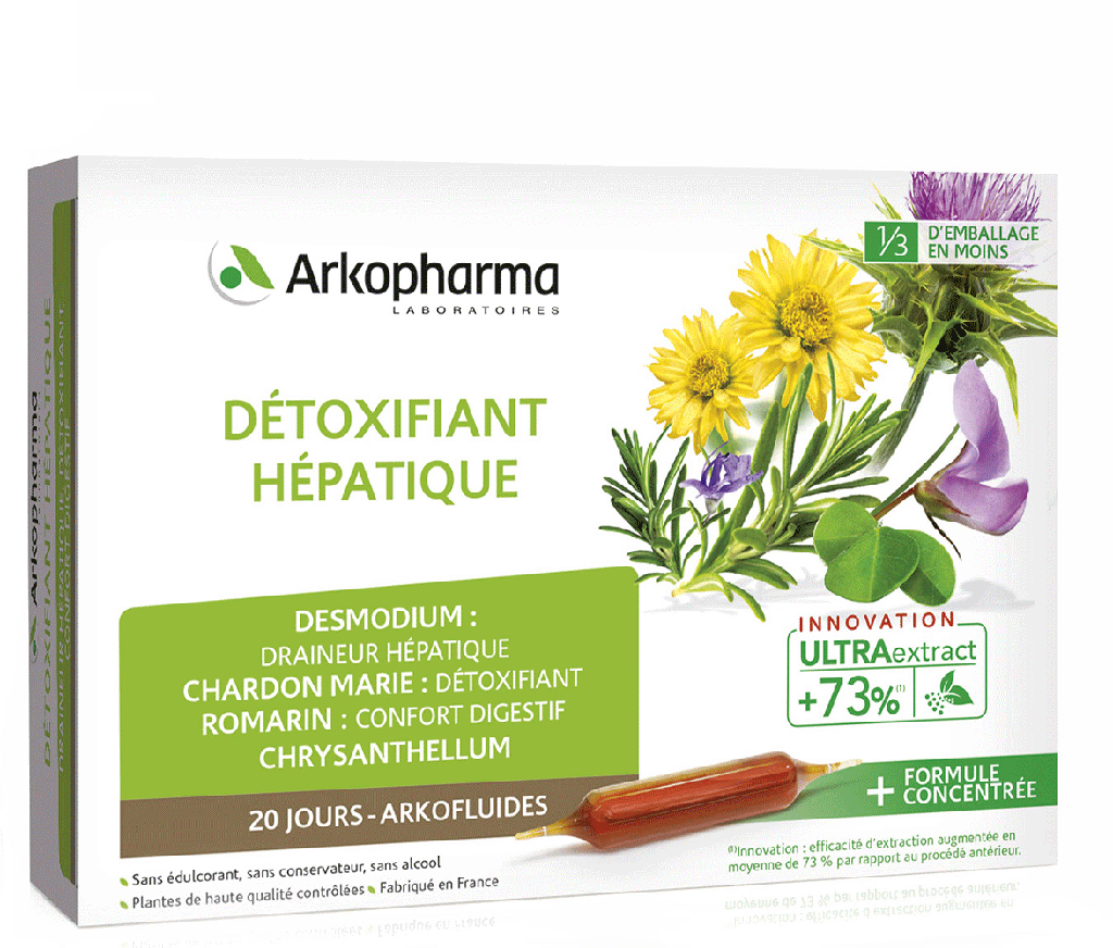 ARKOFLUIDE BIO ULTRAEXTRACT Solution buvable détoxifiant hépatique 20Amp/10ml