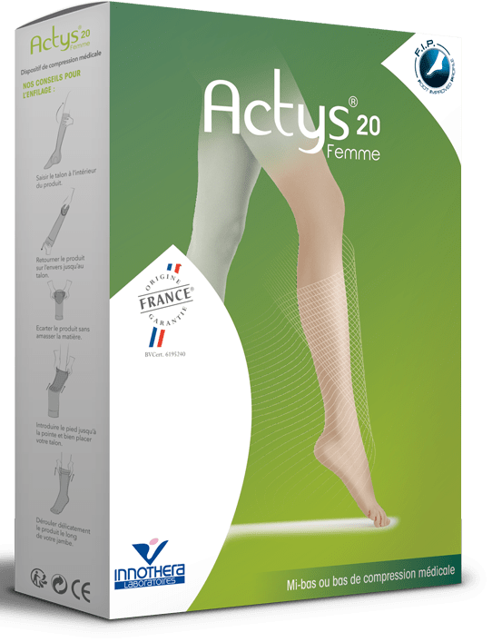 ACTYS 20 Bas autofix femme noir T2N-