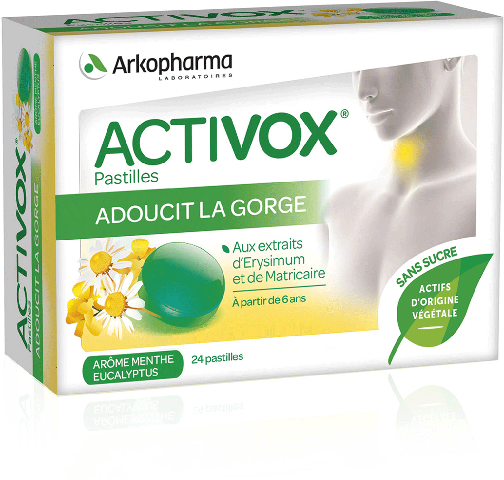 ACTIVOX sans sucre Pastilles menthe eucalyptus B/24