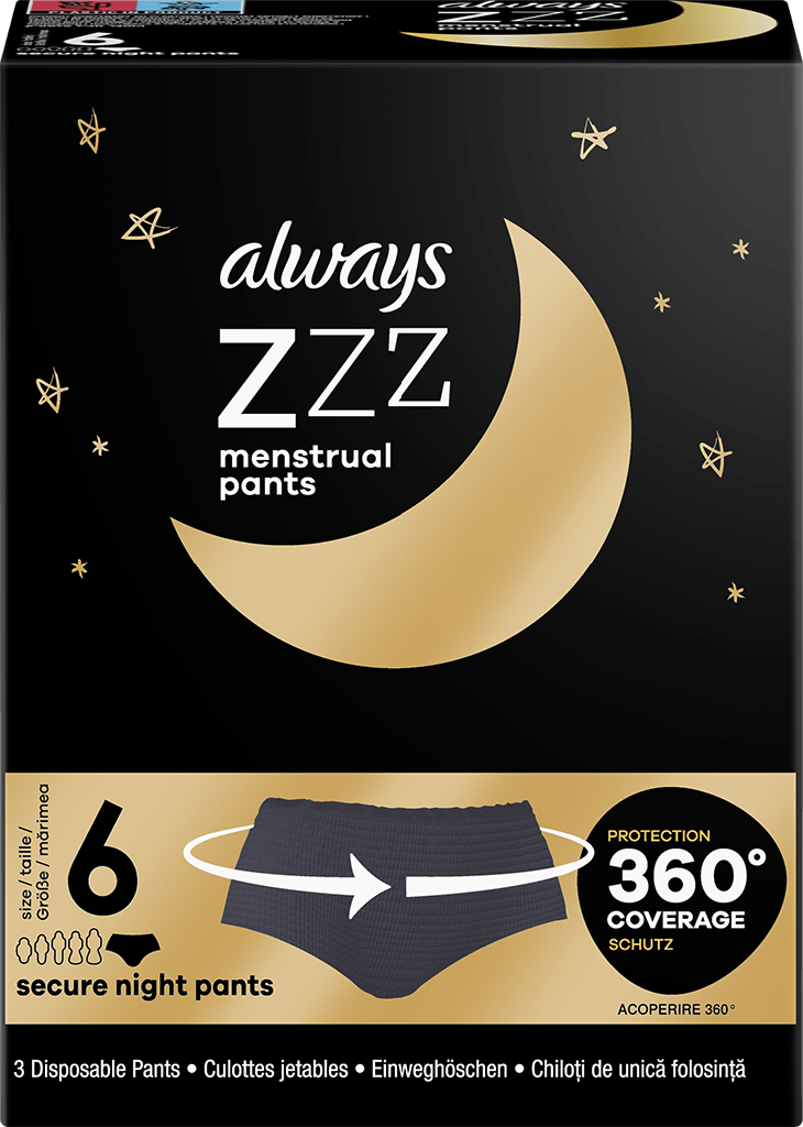 ALWAYS ZZZ Culotte menstruelle jetable de nuit S/M B/3