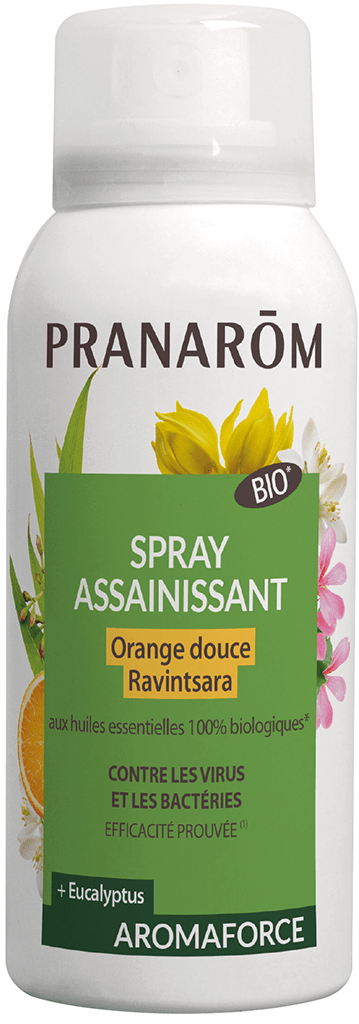 AROMAFORCE Spray assainissant Orange Ravintsara bio Flacon de 75ml