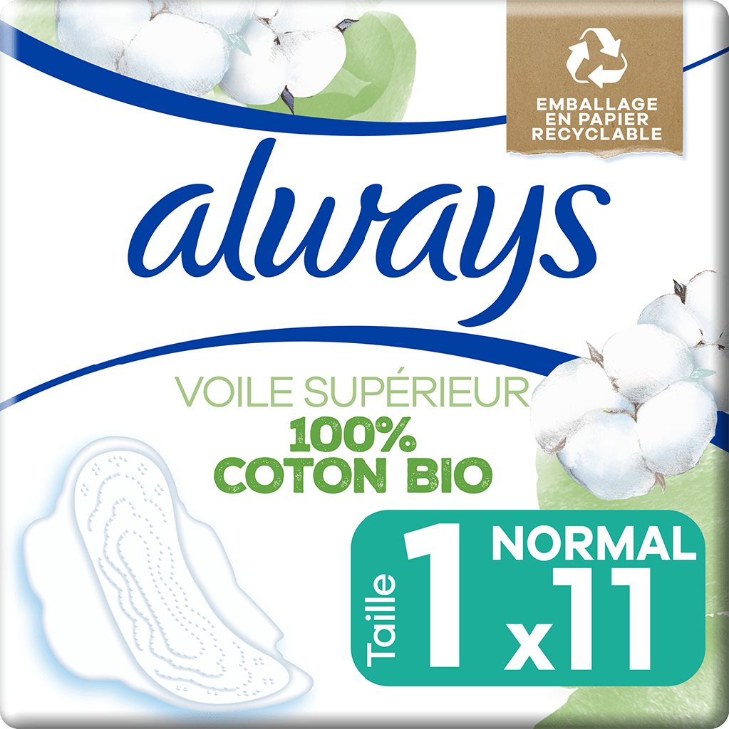 ALWAYS BIO COTTON PROTECTION Serviette périodique normal plus Paq/11