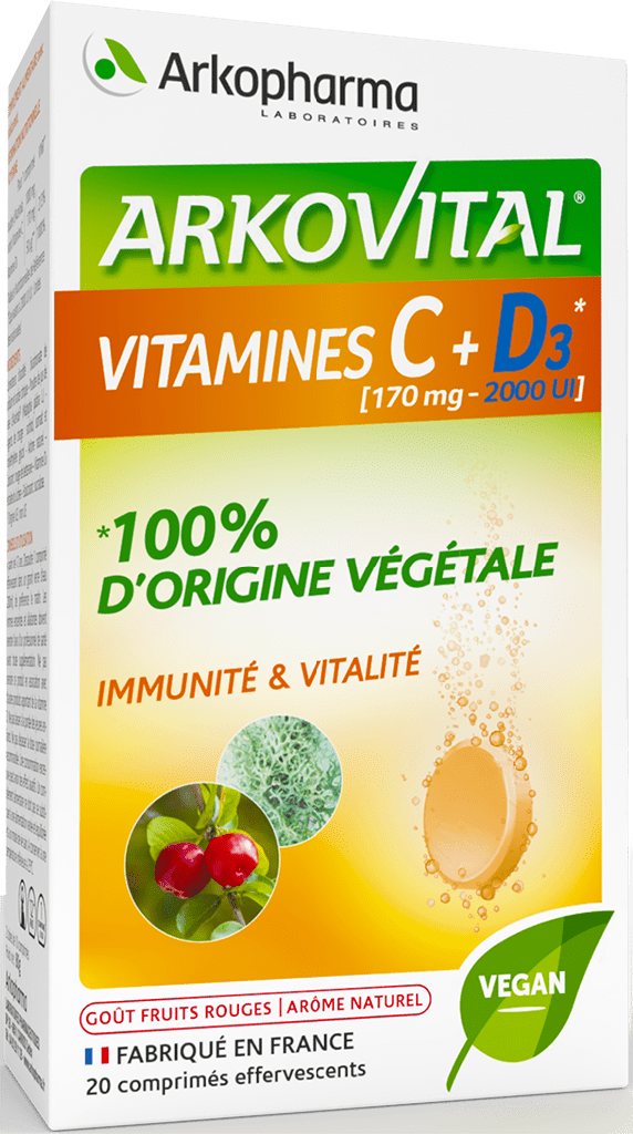 ARKOVITAL VITAMINES C + D Comprimés effervescents B/20