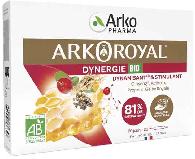 ARKOROYAL DYNERGIE Ginseng Gelée royale Propolis Solution buvable 30Amp/10ml