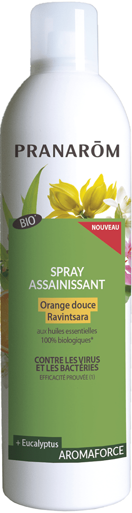 AROMAFORCE Spray assainissant Orange Ravintsara bio Flacon de 400ml