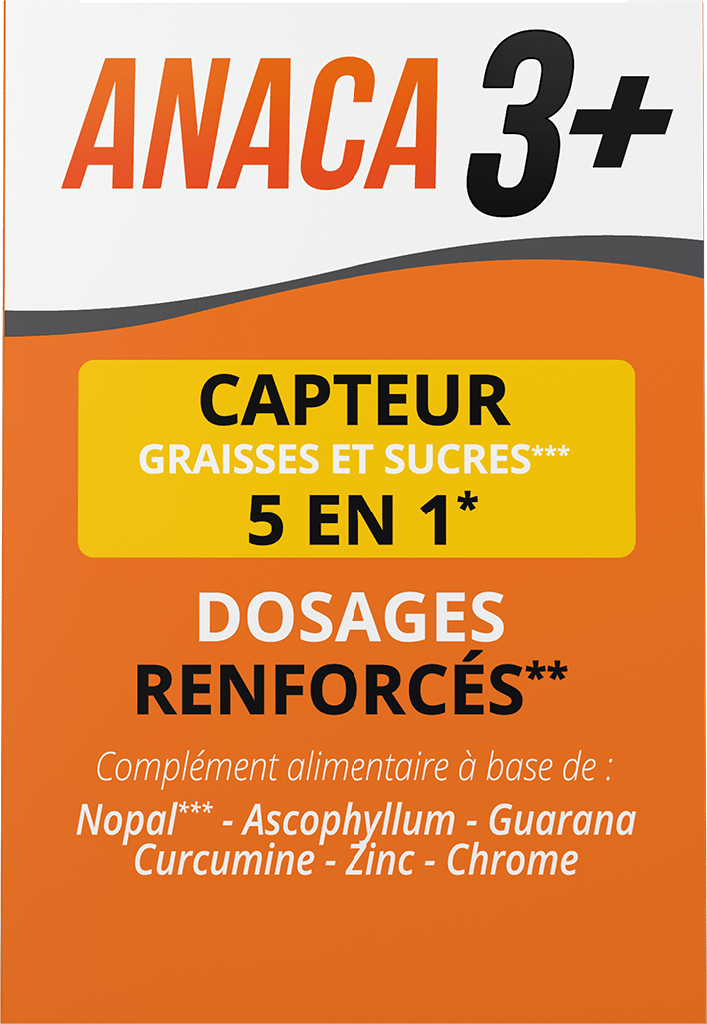 ANACA3 + CAPTEUR GRAISSES ET SUCRES 5 EN 1 Gélules Pilulier/120