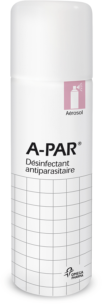 A-PAR Solution désinfectante antiparasitaire Aérosol de 200ml