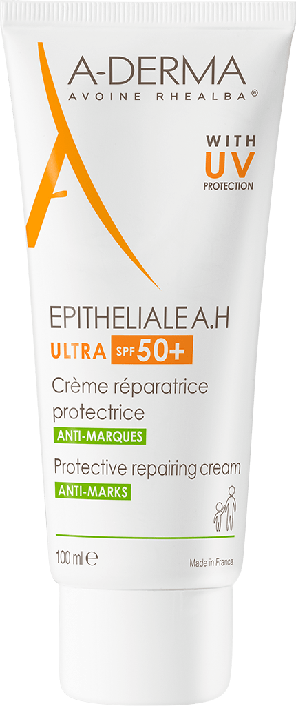 ADERMA EPITHELIALE AH ULTRA SPF50+ Crème réparatrice protectrice anti-marques Tube de 100ml