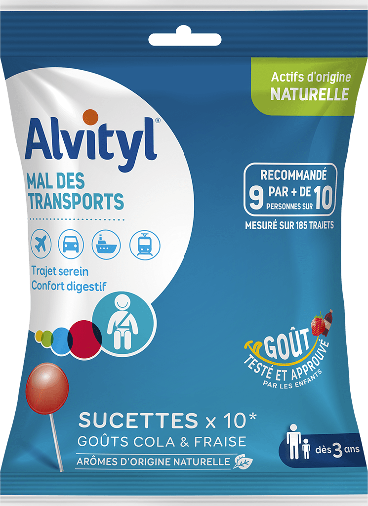 ALVITYL Sucette mal des transports cola fraise Sach/10