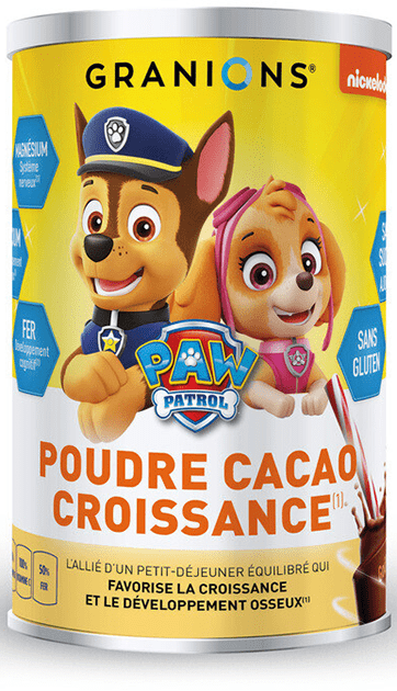 GRANIONS KID CROISSANCE Poudre chocolatée Pot/300g PAT PATROUILLE